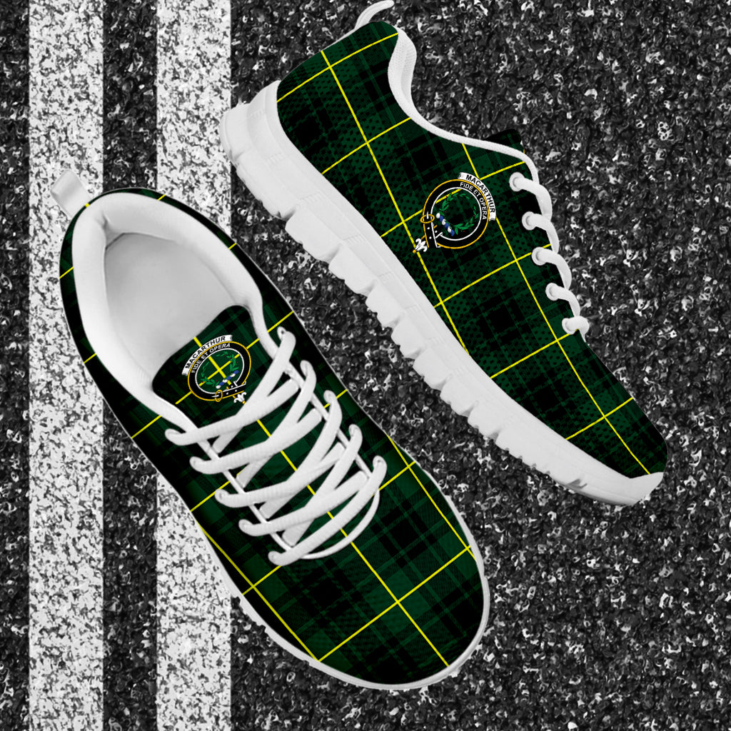 MacArthur Modern Tartan Sneakers with Family Crest - Tartan Vibes Clothing