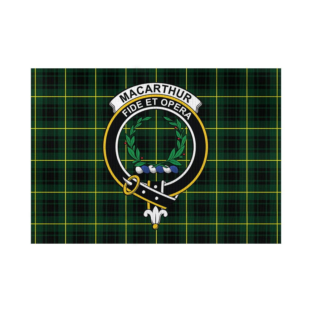 MacArthur Modern Tartan Flag with Family Crest - Tartan Vibes Clothing