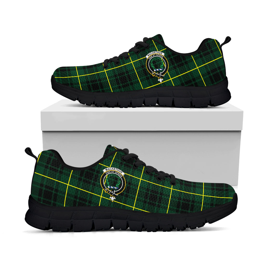 MacArthur Modern Tartan Sneakers with Family Crest - Tartan Vibes Clothing