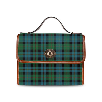 McAskill (McCaskill) Ancient Tartan Waterproof Canvas Bag Brown Leather Strap One Size 10.5*20*27cm - Tartan Vibes Clothing