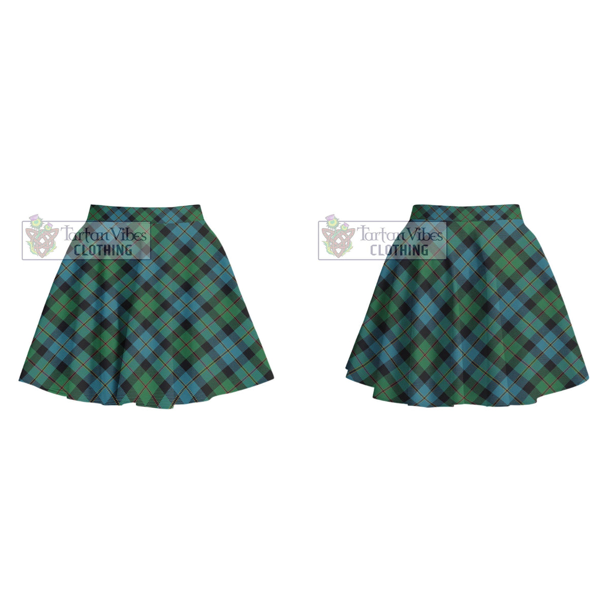 MacAskill Ancient Tartan Women's Plated Mini Skirt Cross Style - Tartan Vibes Clothing