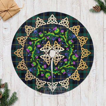 MacAskill (McAskill) Tartan Christmas Tree Skirt with Thistle Celtic Knot Style Casual Tree Skirts - Tartan Vibes Clothing