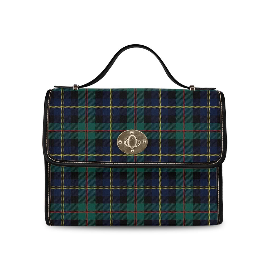 McAskill (McCaskill) Modern Tartan Waterproof Canvas Bag Black Leather Strap One Size 10.5*20*27cm - Tartan Vibes Clothing