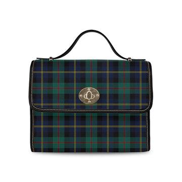 McAskill (McCaskill) Modern Tartan Waterproof Canvas Bag Black Leather Strap One Size 10.5*20*27cm - Tartan Vibes Clothing