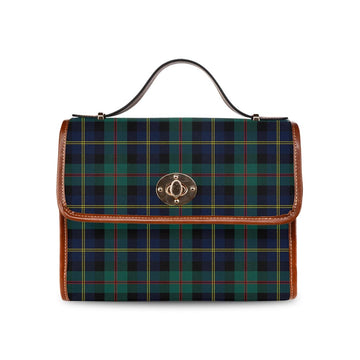McAskill (McCaskill) Modern Tartan Waterproof Canvas Bag Brown Leather Strap One Size 10.5*20*27cm - Tartan Vibes Clothing