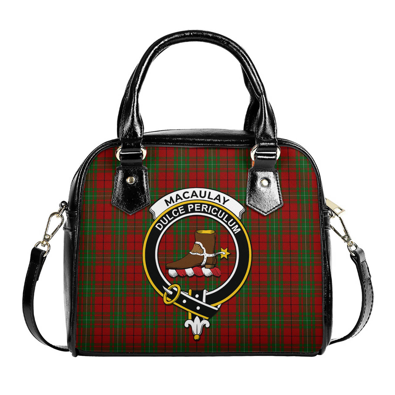 MacAulay Tartan Shoulder Handbags with Family Crest One Size 6*25*22 cm - Tartanvibesclothing