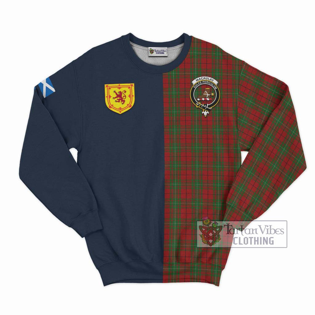 Tartan Vibes Clothing MacAulay Tartan Sweatshirt with Scottish Lion Royal Arm Half Style