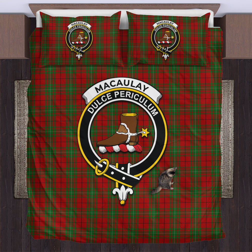 MacAulay (MacAuley) Tartan Bedding Set with Family Crest UK Bedding Set - Tartan Vibes Clothing