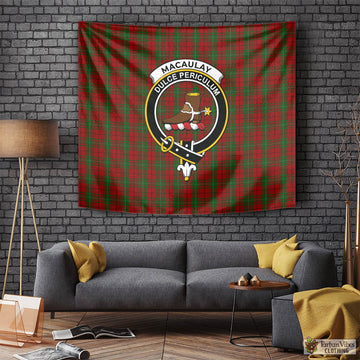 MacAulay (MacAuley) Tartan Tapestry Wall Hanging and Home Decor for Room with Family Crest