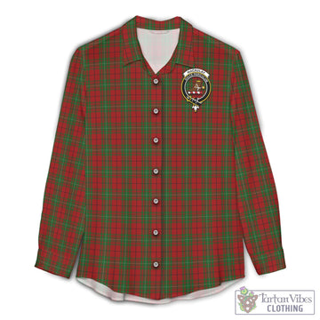 MacAulay (MacAuley) Tartan Women's Casual Shirt with Family Crest