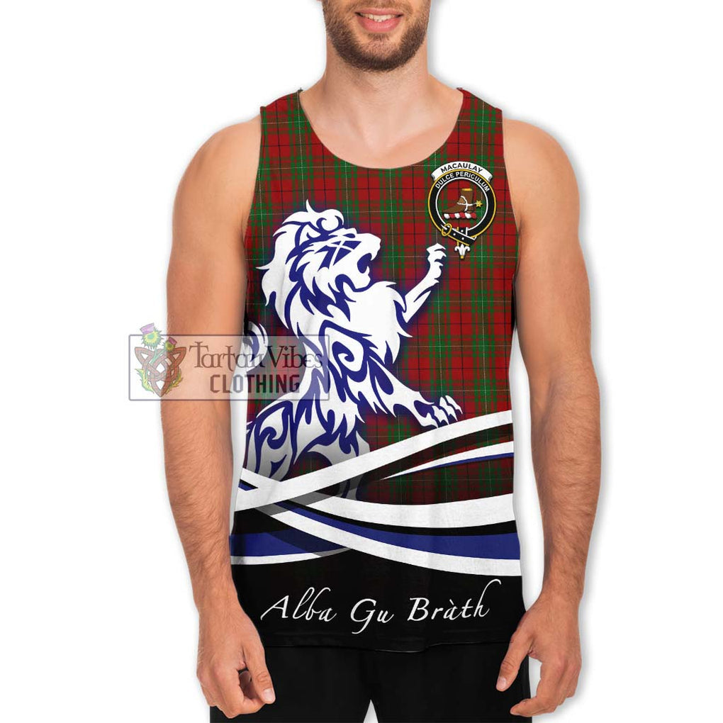 MacAulay (MacAuley) Tartan Men's Tank Top with Alba Gu Brath Regal Lion Emblem Men - Tartan Vibes Clothing