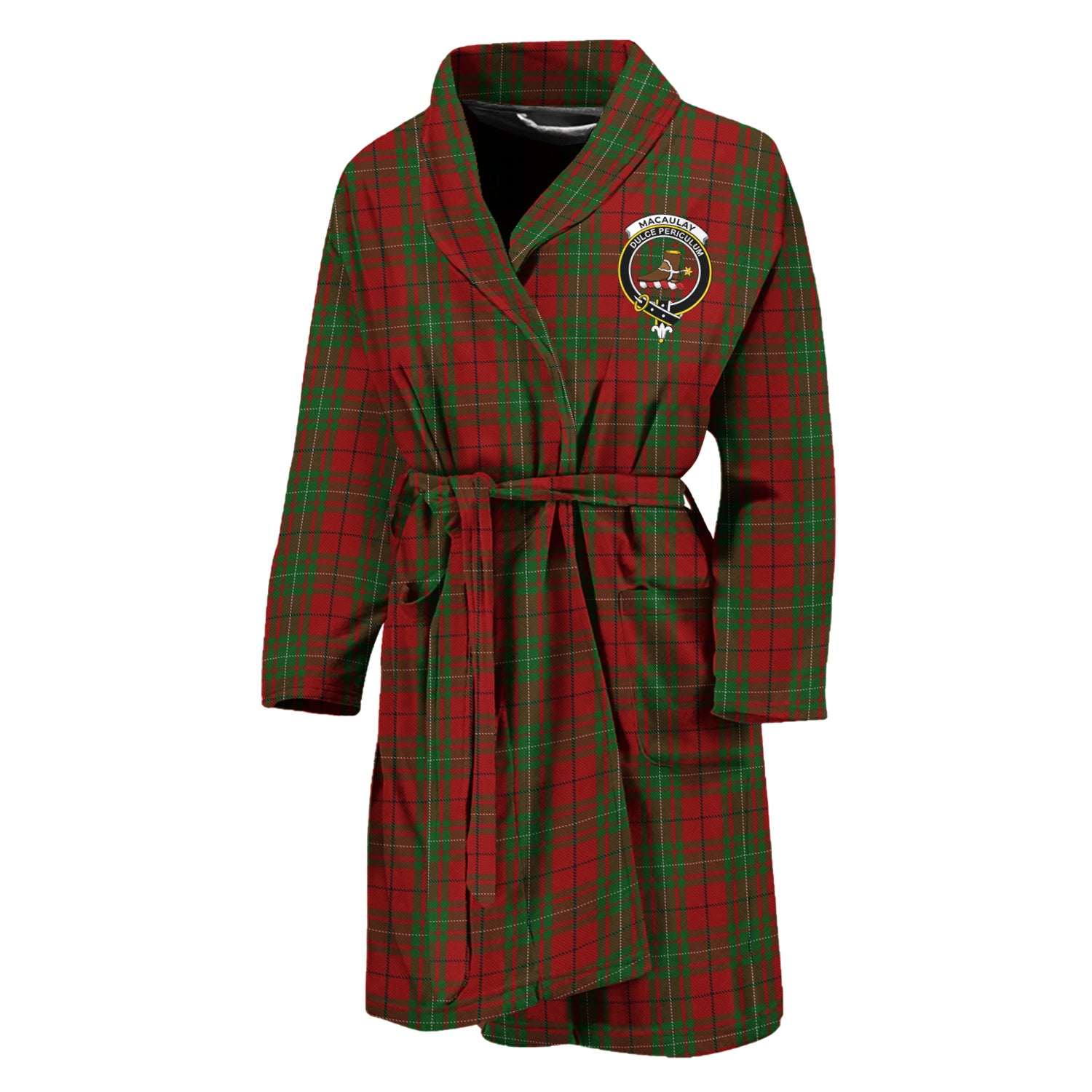 MacAulay (MacAuley) Tartan Bathrobe with Family Crest Unisex M - Tartan Vibes Clothing