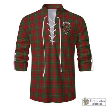 MacAulay (MacAuley) Tartan Men's Scottish Traditional Jacobite Ghillie Kilt Shirt with Family Crest