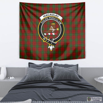 MacAulay (MacAuley) Tartan Tapestry Wall Hanging and Home Decor for Room with Family Crest