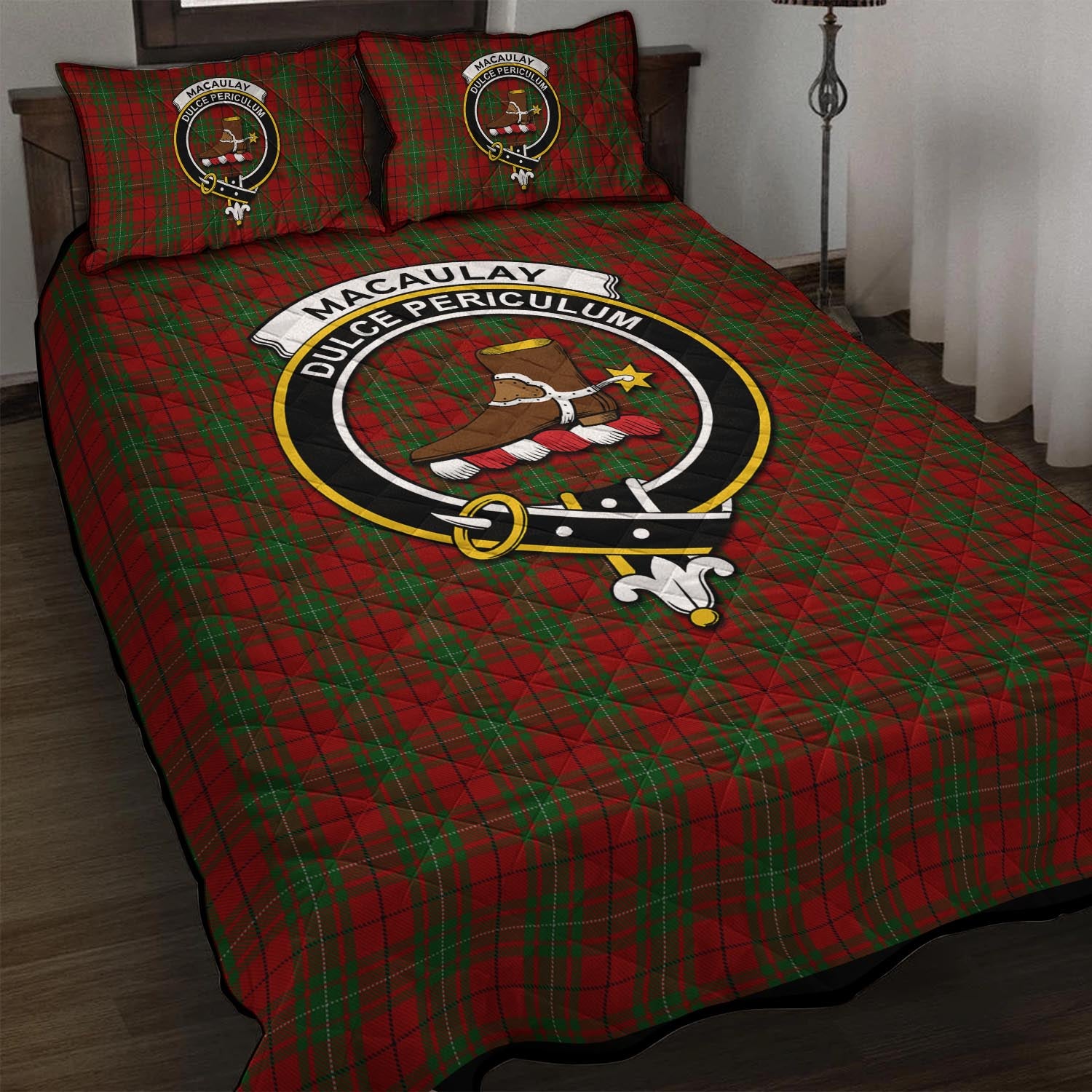 MacAulay (MacAuley) Tartan Quilt Bed Set with Family Crest - Tartan Vibes Clothing