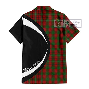 MacAulay (MacAuley) Tartan Short Sleeve Button Up with Family Crest Circle Style