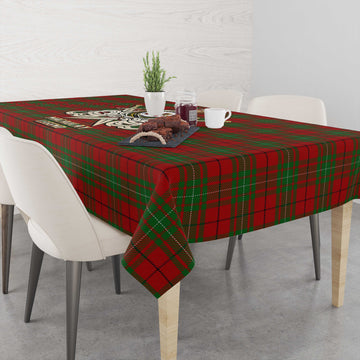 MacAulay (MacAuley) Tartan Tablecloth with Clan Crest and the Golden Sword of Courageous Legacy