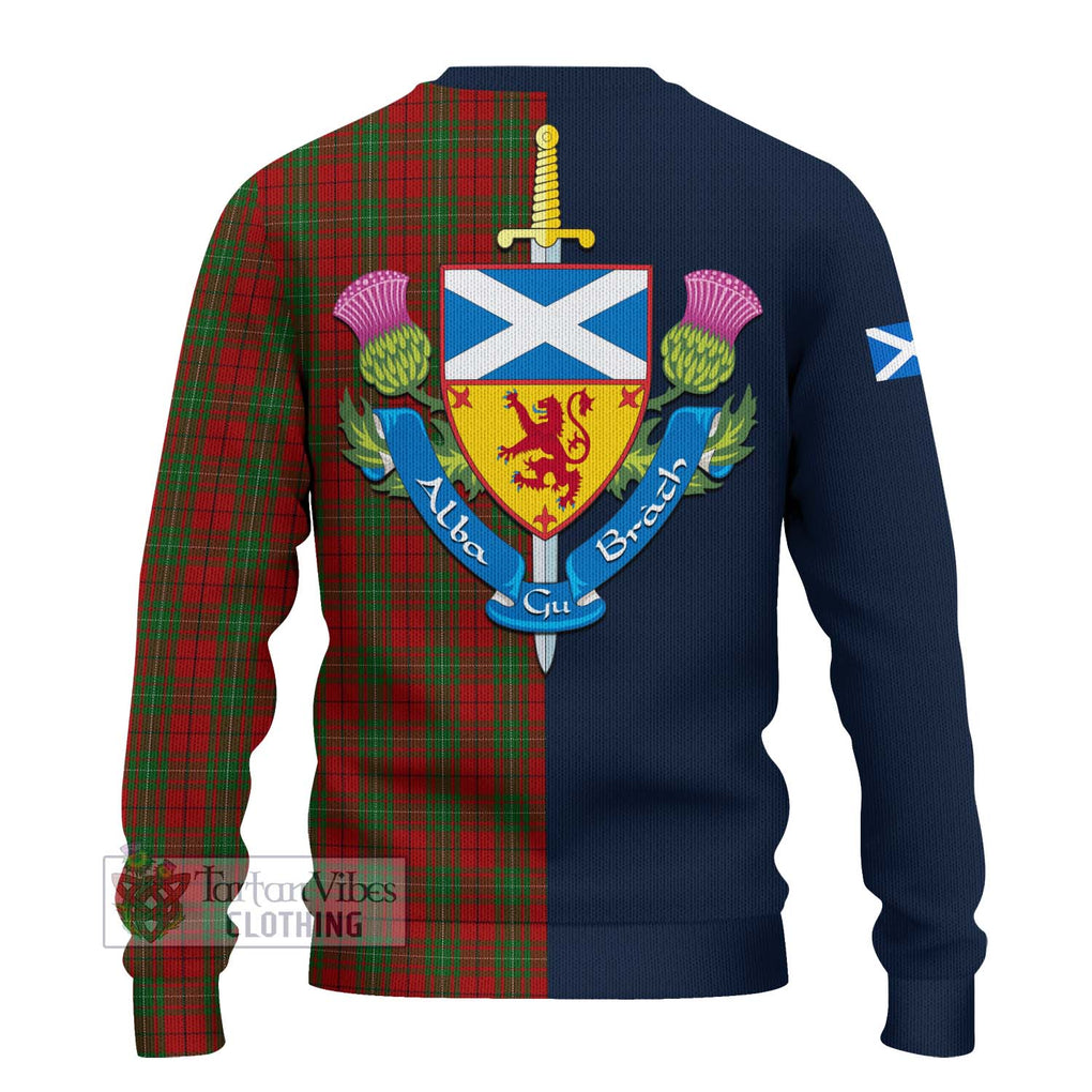 Tartan Vibes Clothing MacAulay Tartan Knitted Sweater with Scottish Lion Royal Arm Half Style