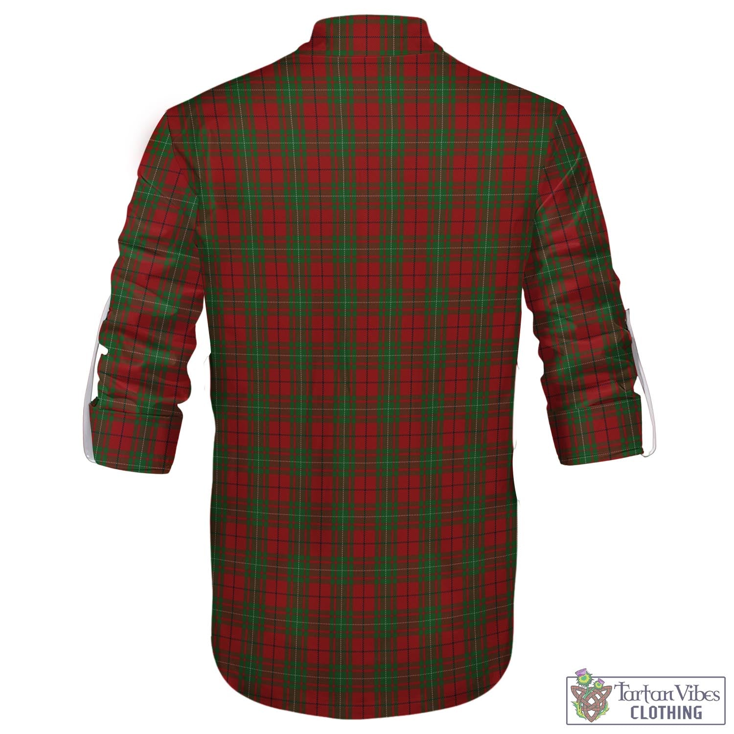 Tartan Vibes Clothing MacAulay Tartan Men's Scottish Traditional Jacobite Ghillie Kilt Shirt with Family Crest