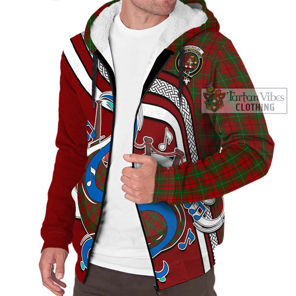 MacAulay (MacAuley) Tartan Sherpa Hoodie with Epic Bagpipe Style Unisex - Tartanvibesclothing Shop