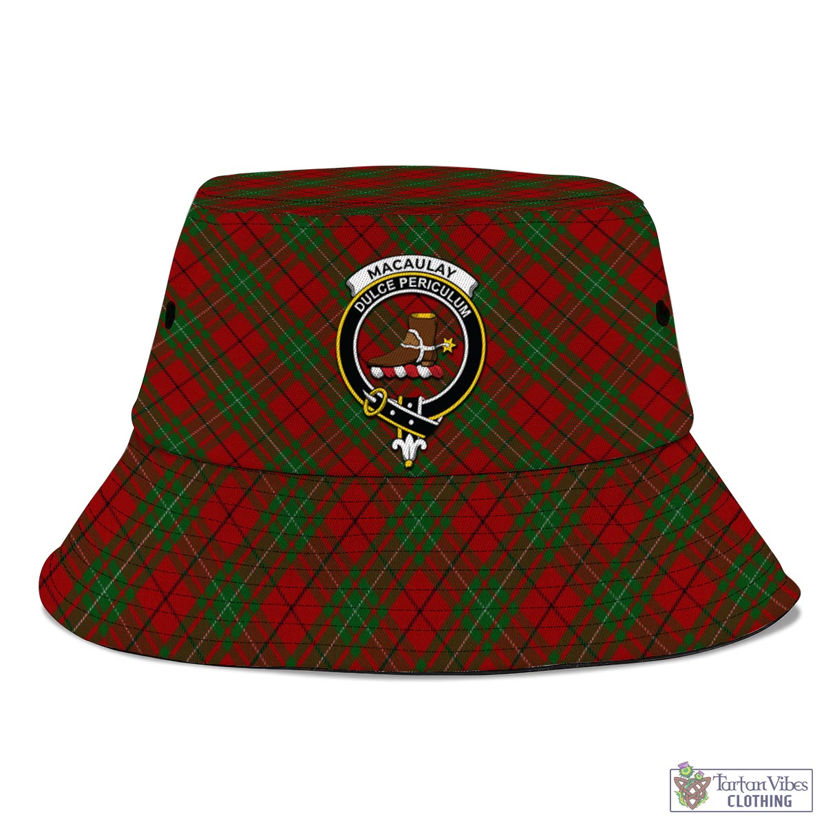 Tartan Vibes Clothing MacAulay Tartan Bucket Hat with Family Crest