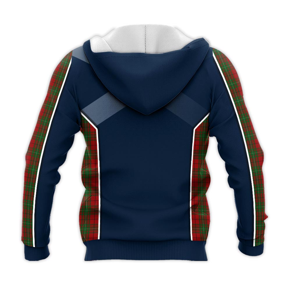 Tartan Vibes Clothing MacAulay Tartan Knitted Hoodie with Family Crest and Scottish Thistle Vibes Sport Style