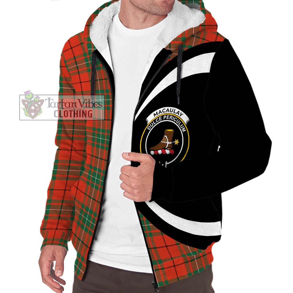 MacAulay Ancient Tartan Sherpa Hoodie with Family Crest Circle Style Unisex S - Tartan Vibes Clothing