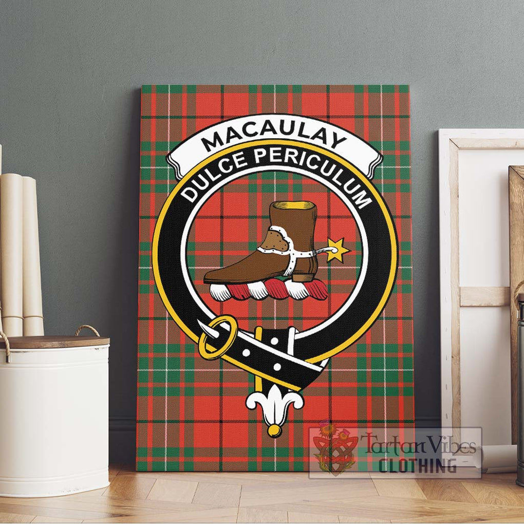 MacAulay Ancient Tartan Canvas Print Wall Art with Family Crest Without Frame - Tartan Vibes Clothing