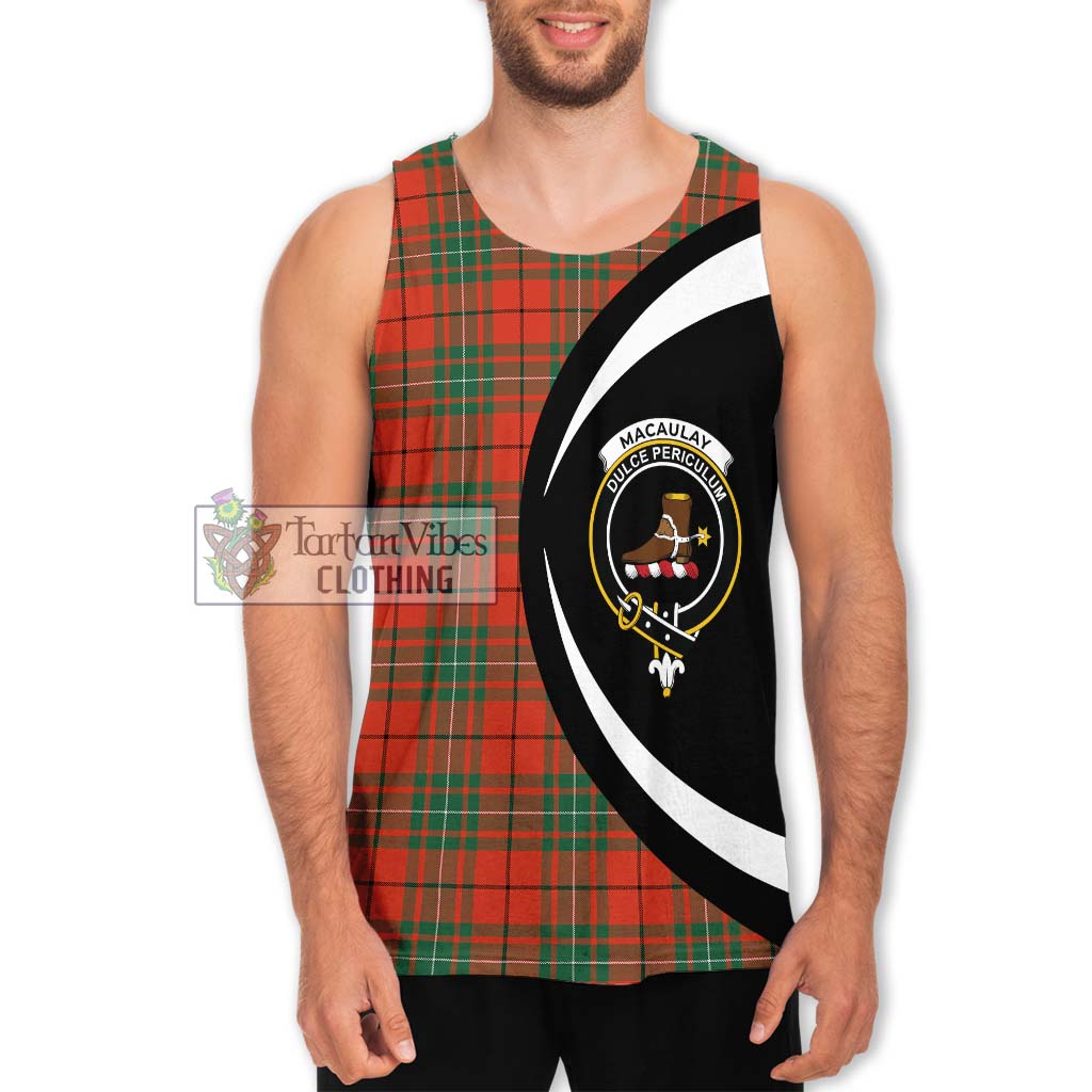 MacAulay Ancient Tartan Men's Tank Top with Family Crest Circle Style Men - Tartan Vibes Clothing