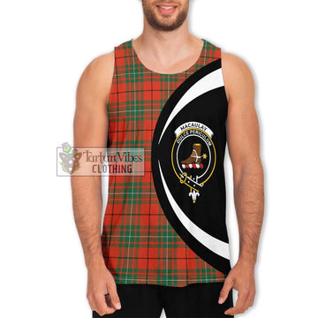 MacAulay Ancient Tartan Men's Tank Top with Family Crest Circle Style