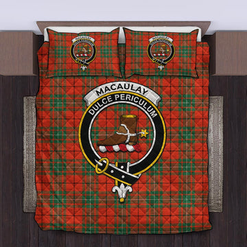 MacAulay Ancient Tartan Quilt Bed Set with Family Crest