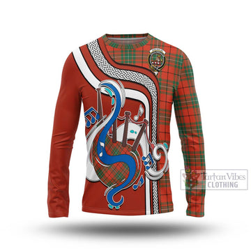 MacAulay Ancient Tartan Long Sleeve T-Shirt with Epic Bagpipe Style