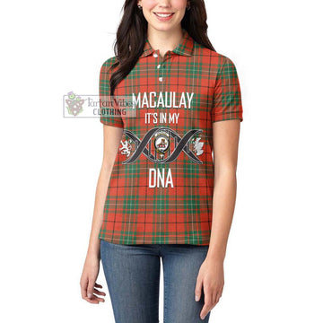 MacAulay Ancient Tartan Women's Polo Shirt with Family Crest DNA In Me Style