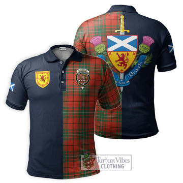 MacAulay Ancient Tartan Polo Shirt Alba with Scottish Lion Royal Arm Half Style