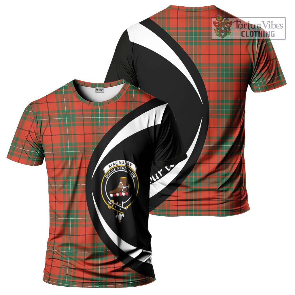 Tartan Vibes Clothing MacAulay Ancient Tartan T-Shirt with Family Crest Circle Style