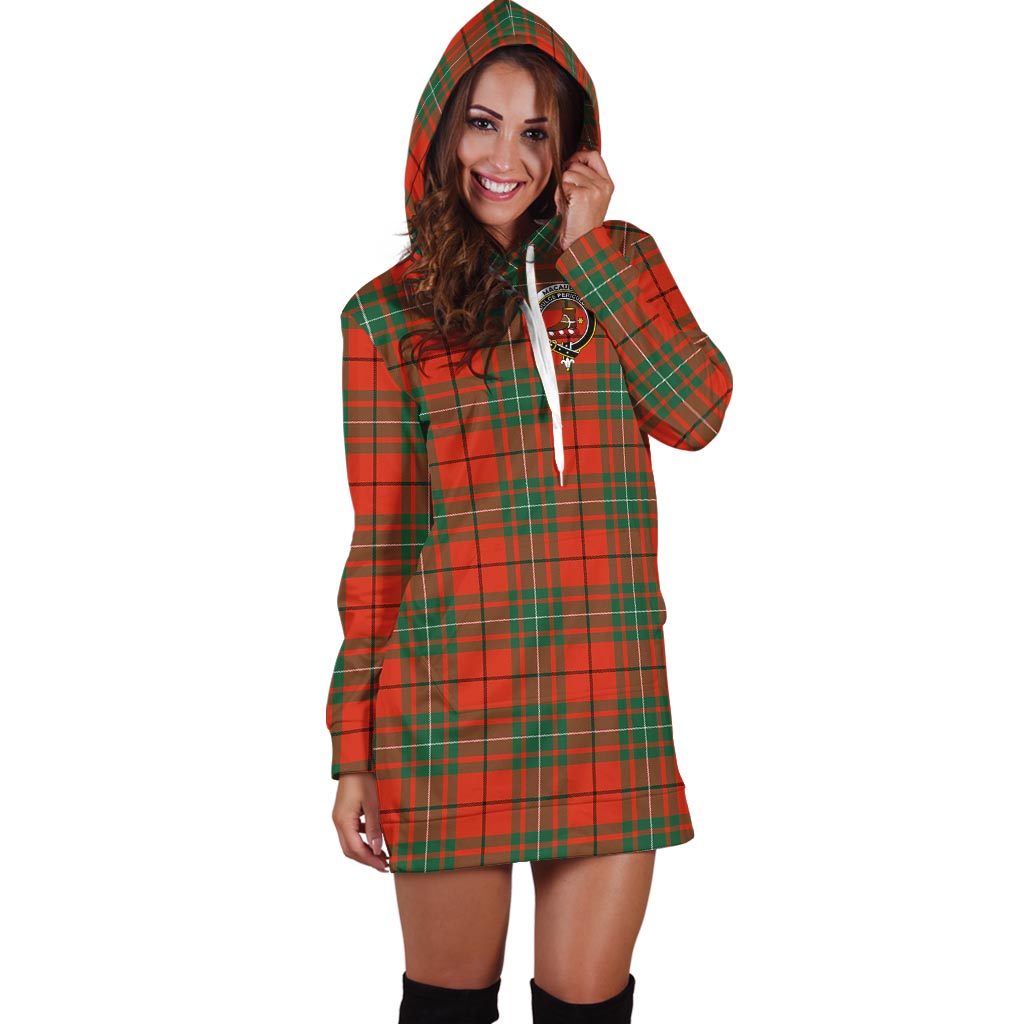 MacAulay Ancient Tartan Hoodie Dress with Family Crest - Tartan Vibes Clothing