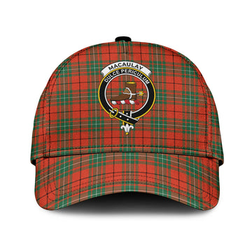 MacAulay Ancient Tartan Classic Cap with Family Crest