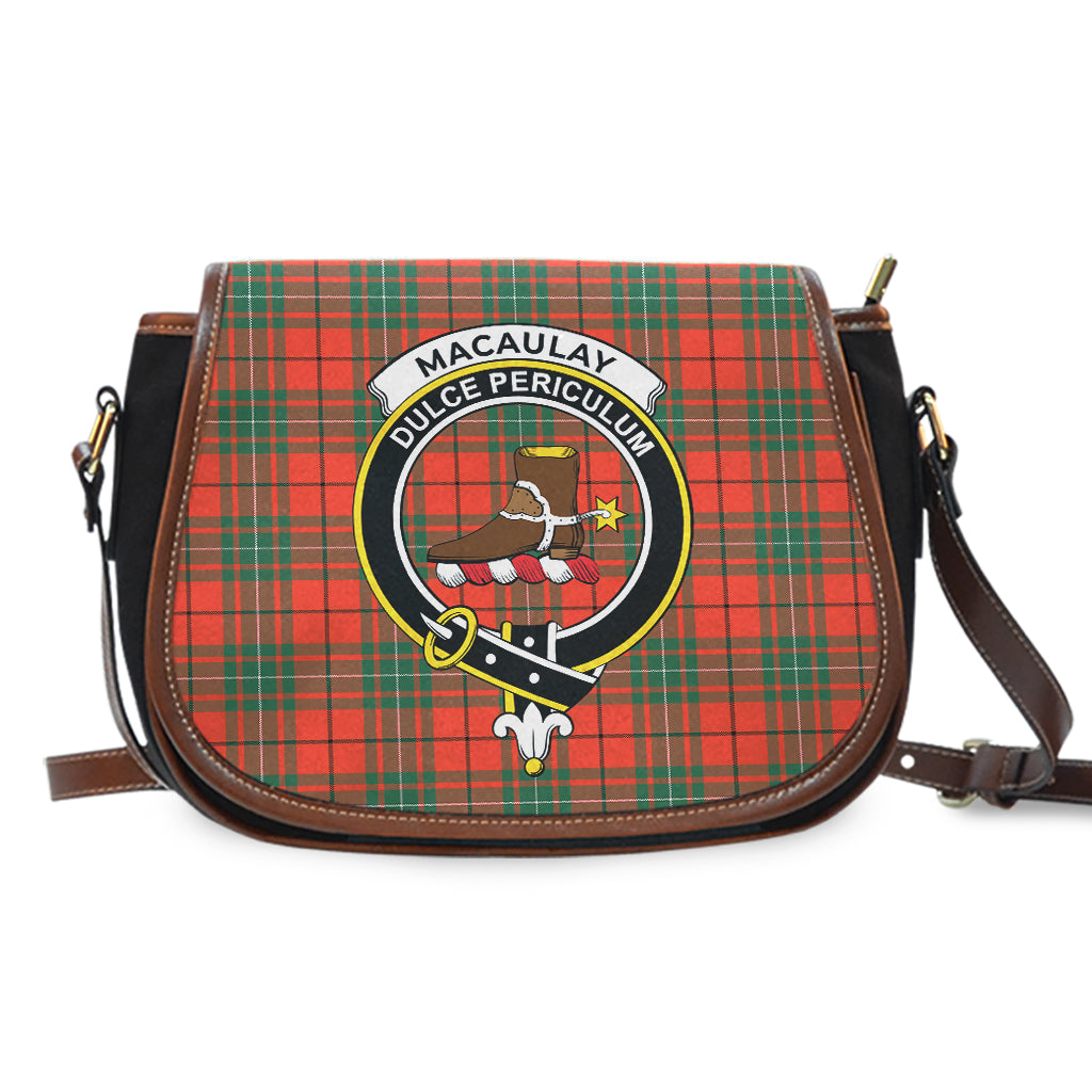 MacAulay Ancient Tartan Saddle Bag with Family Crest - Tartan Vibes Clothing