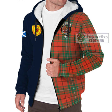 MacAulay Ancient Tartan Sherpa Hoodie Alba with Scottish Lion Royal Arm Half Style