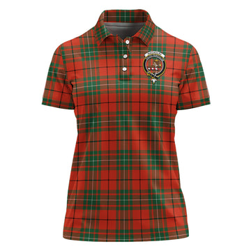 MacAulay Ancient Tartan Polo Shirt with Family Crest For Women