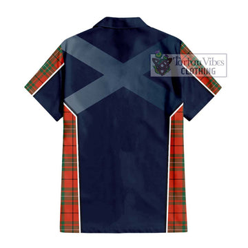 MacAulay Ancient Tartan Short Sleeve Button Shirt with Family Crest and Lion Rampant Vibes Sport Style