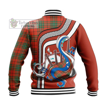 MacAulay Ancient Tartan Baseball Jacket with Epic Bagpipe Style