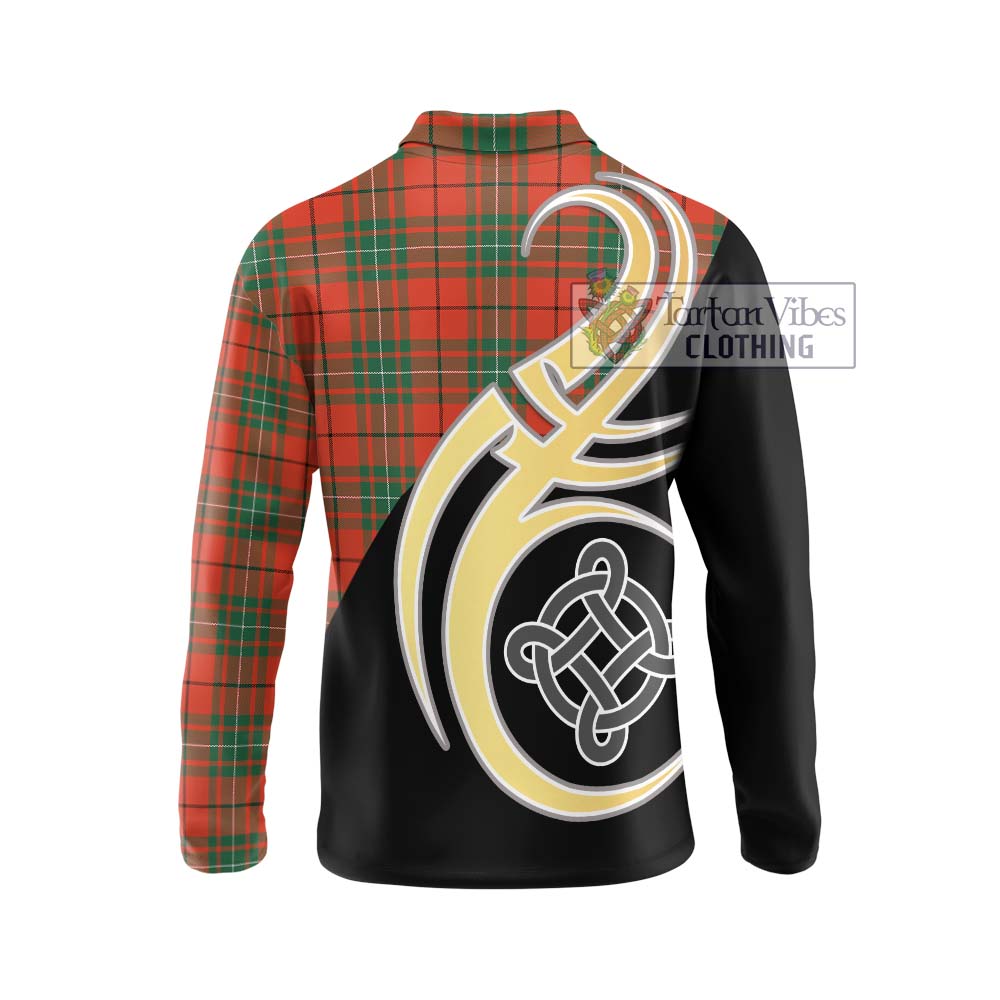 MacAulay Ancient Tartan Long Sleeve Polo Shirt with Family Crest and Celtic Symbol Style - Tartan Vibes Clothing