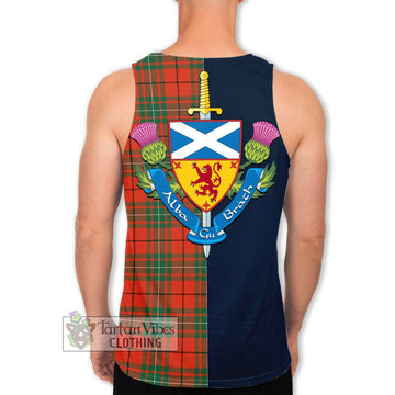 MacAulay Ancient Tartan Men's Tank Top Alba with Scottish Lion Royal Arm Half Style