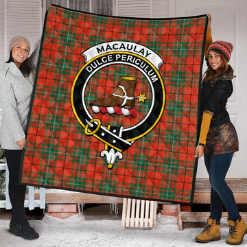 MacAulay Ancient Tartan Quilt with Family Crest