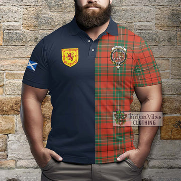 MacAulay Ancient Tartan Polo Shirt Alba with Scottish Lion Royal Arm Half Style