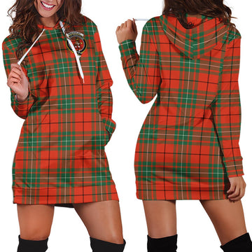 MacAulay Ancient Tartan Hoodie Dress with Family Crest