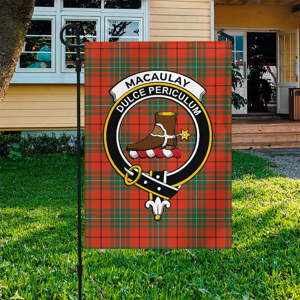 MacAulay Ancient Tartan Flag with Family Crest - Tartan Vibes Clothing