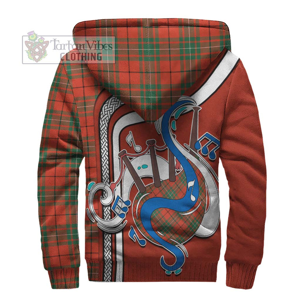 MacAulay Ancient Tartan Sherpa Hoodie with Epic Bagpipe Style - Tartanvibesclothing Shop