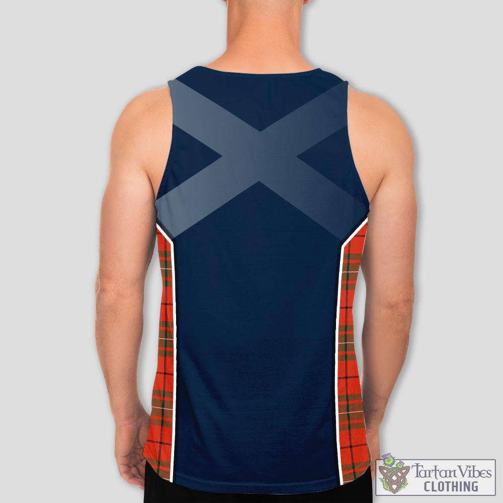 Tartan Vibes Clothing MacAulay Ancient Tartan Men's Tanks Top with Family Crest and Scottish Thistle Vibes Sport Style